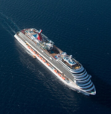 Carnival cruise ship in the open ocean.