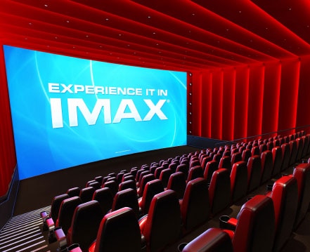 IMAX cinema render of interior with seating.