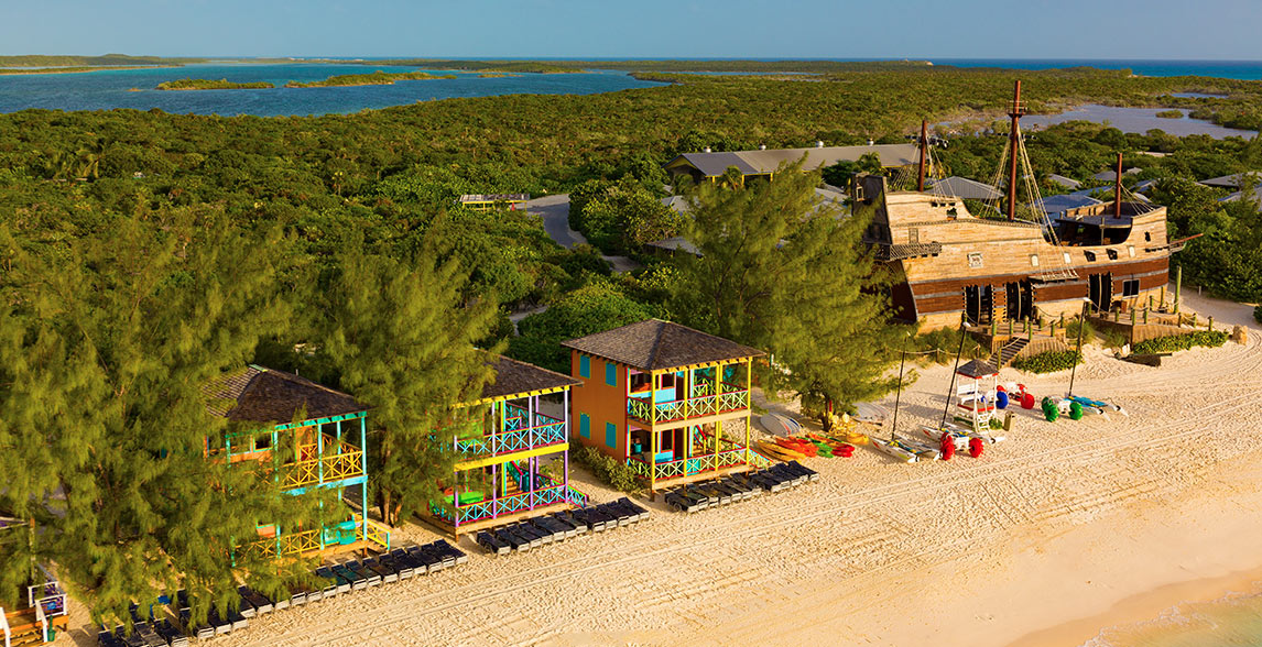 Ocean beach resort in Half Moon Cay, Bahamas.