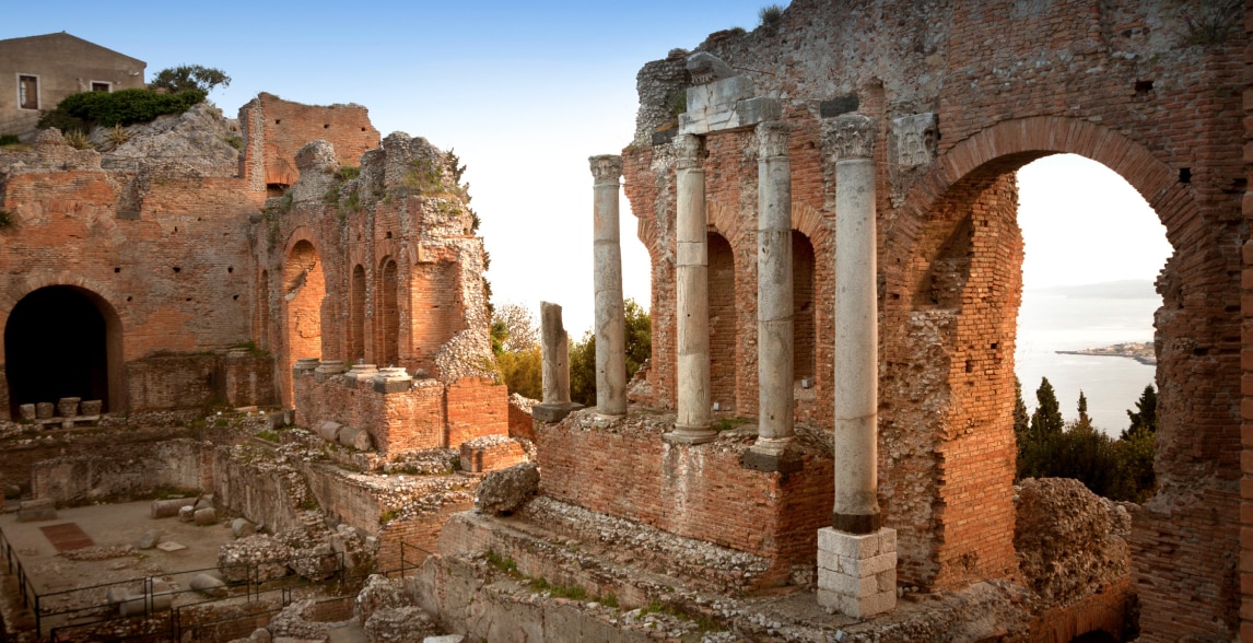 Historic ruins in Messina, Sicily.