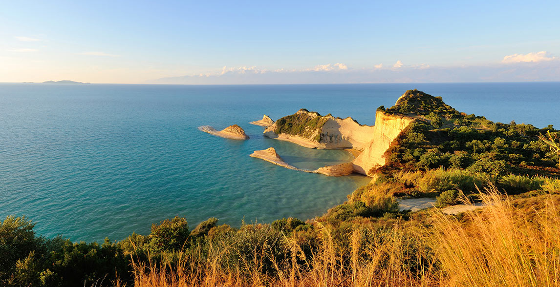 Landscape view of sea in Corfu.