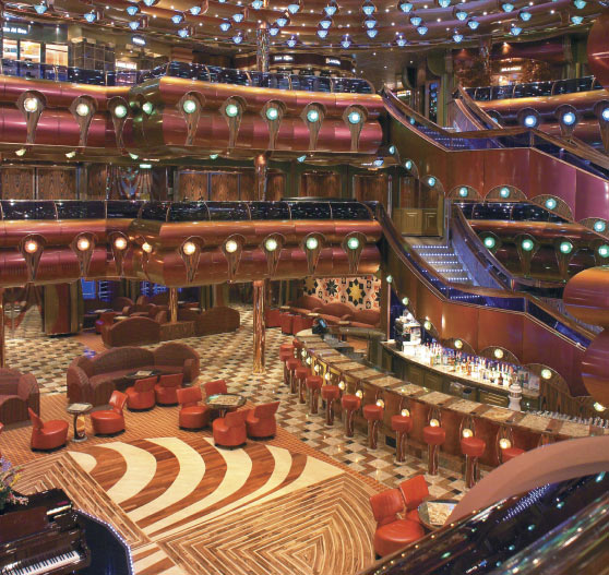 Atrium interior on Carnival Freedom.