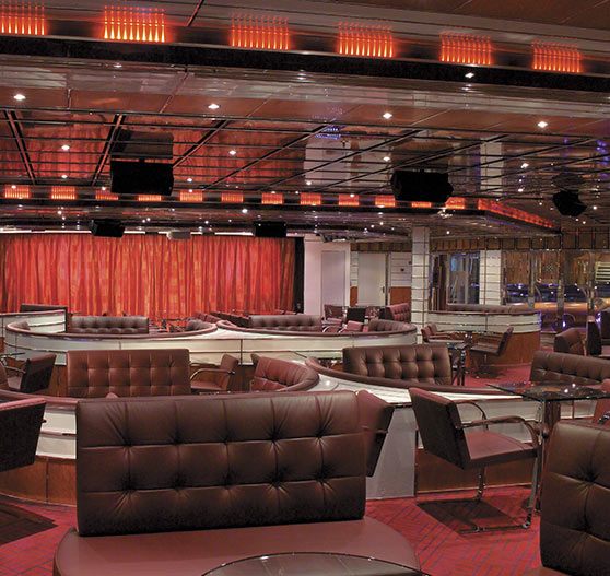 Interior of lounge on Carnival Freedom.