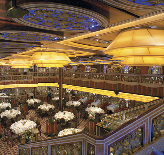 Dining hall interior on Carnival Freedom.