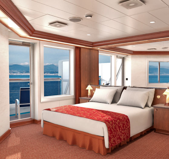 Ocean suite stateroom on Carnival Freedom.