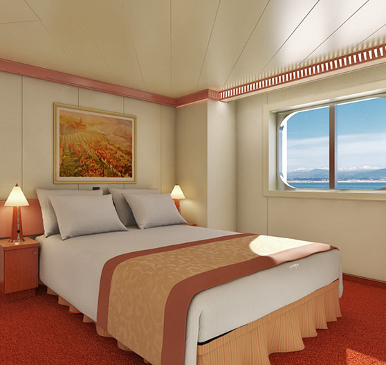 Ocean view stateroom on Carnival Freedom.