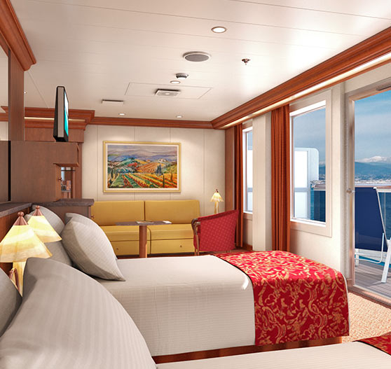 Ocean suite stateroom on Carnival Freedom.