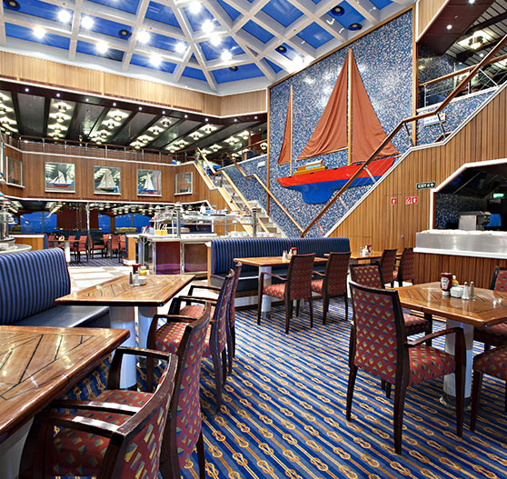 Redsail restaurant interior on Carnival Glory.