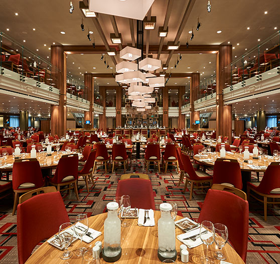 Meridian restaurant interior on Carnival horizon.