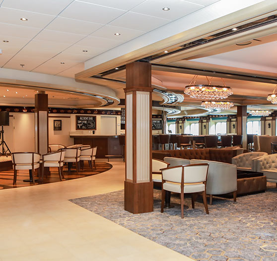 Interior lounge area on Carnival Legend.