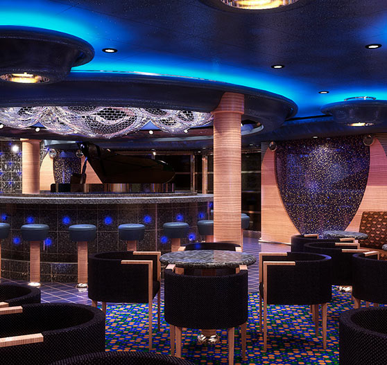 Play it again piano bar interior on Carnival Magic.