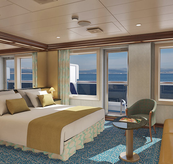 Cloud 9 suite stateroom interior on Carnival Magic.