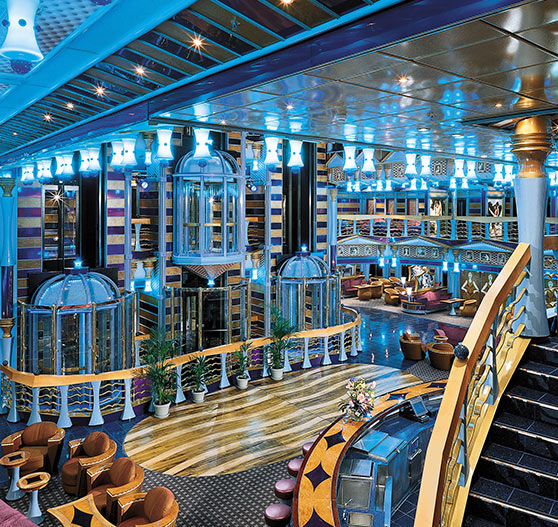 Atrium interior on carnival miracle.