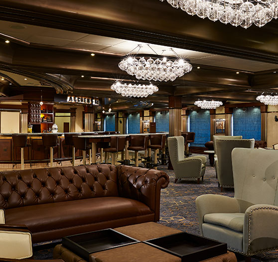 Alchemy bar interior on Carnival Pride.