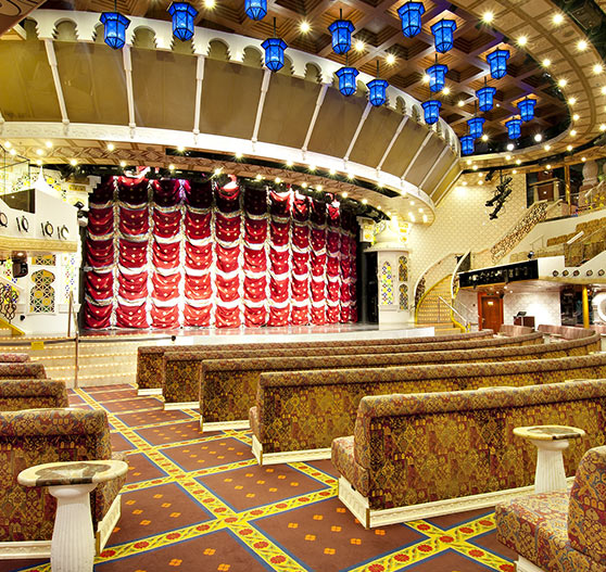 Taj mahal lounge interior on Carnival Pride.