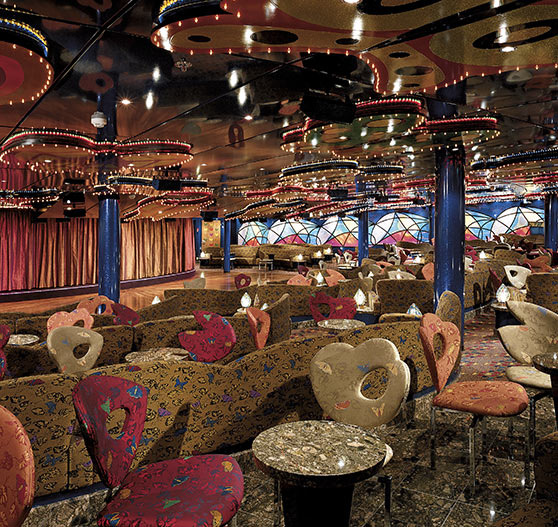 Lounge interior on Carnival Pride.