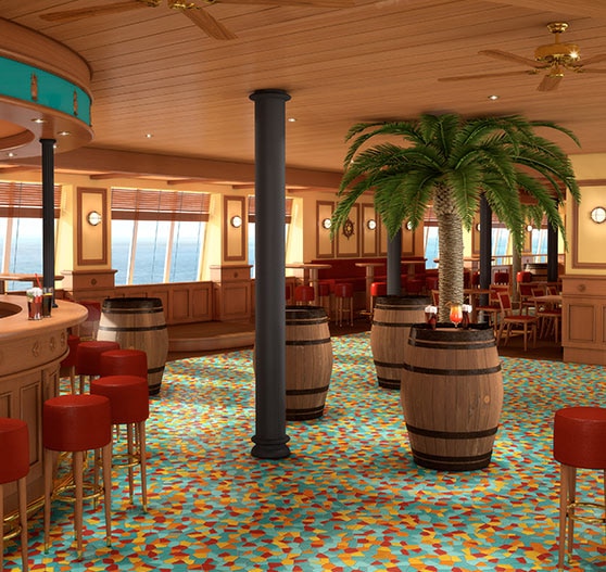 Red frog bar on Carnival Radiance.