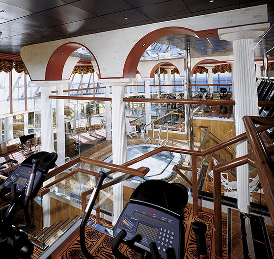 Fitness center on Carnival Spirit.