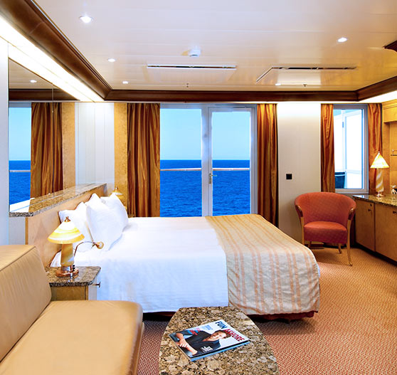 Premium balcony stateroom on Carnival Spirit.