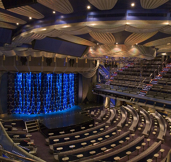 Main showroom upper deck interior on Carnival Splendor.