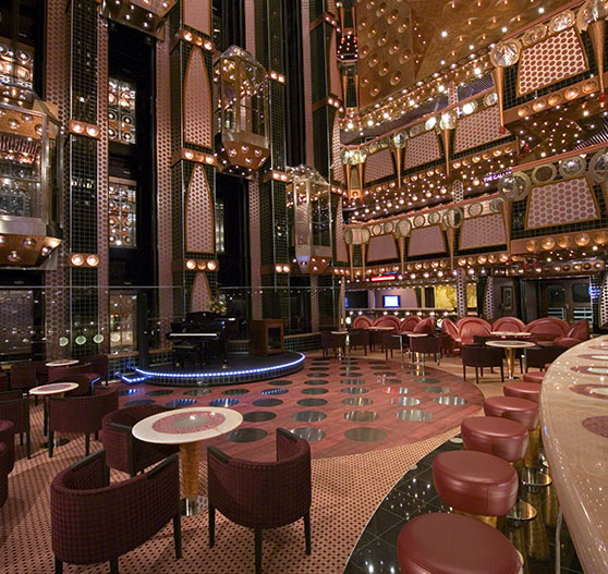 Main atrium interior on Carnival Splendor.