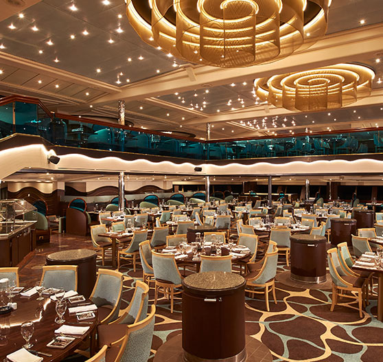 Sunshine restaurant interior on Carnival Sunrise.