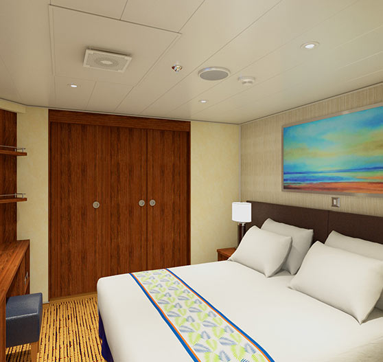 Grand suite stateroom interior on Carnival Sunrise.