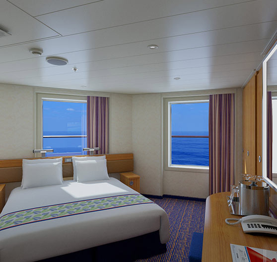 Premium vista balcony suite on Carnival Sunrise.