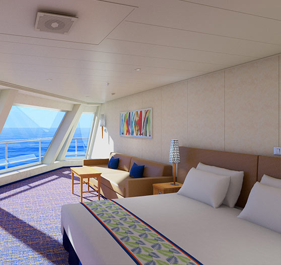 Cloud 9 spa balcony view stateroom on Carnival Sunrise.