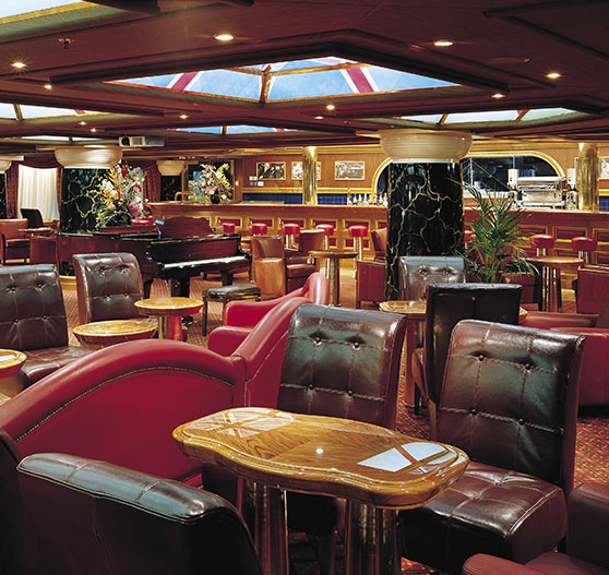 Piano lounge interior on Carnival Valor.