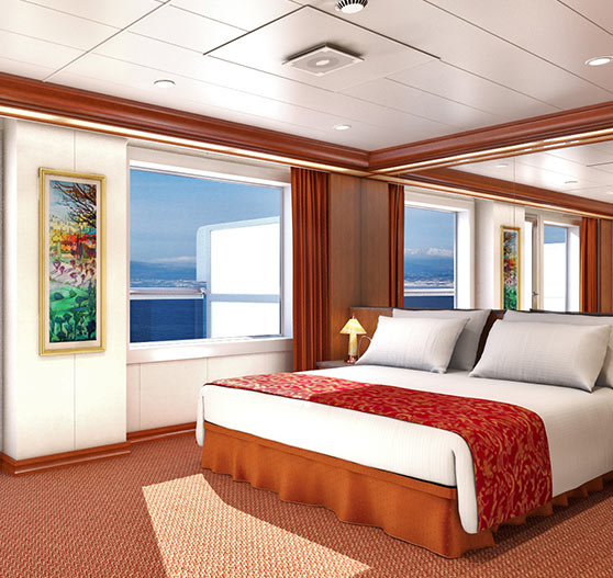 Grand suite stateroom interior on carnival valor.