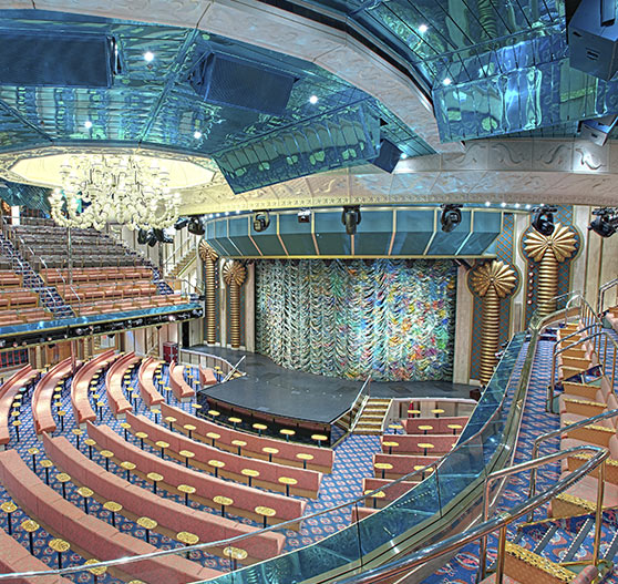 Caribbean lounge interior from upper deck on Carnival victory.