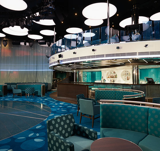 Liquid nightclub interior on carnival vista.