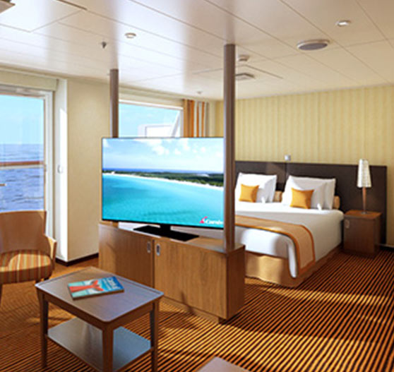 Grand suite stateroom interior on carnival vista.