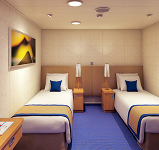 Interior stateroom on carnival vista.