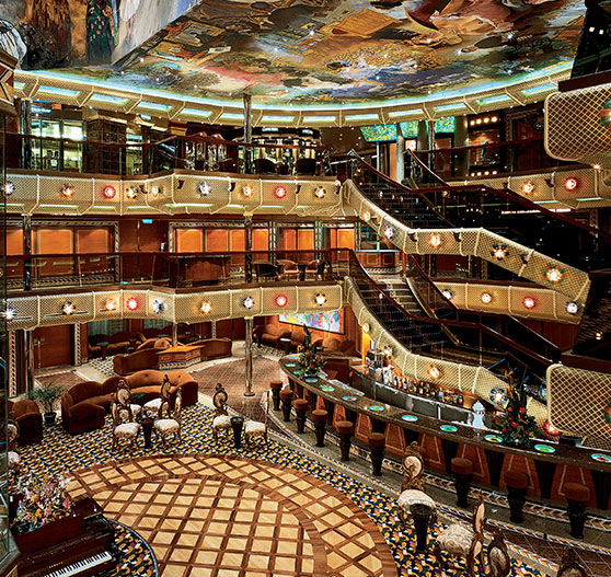 View from the atrium on Carnival Conquest.