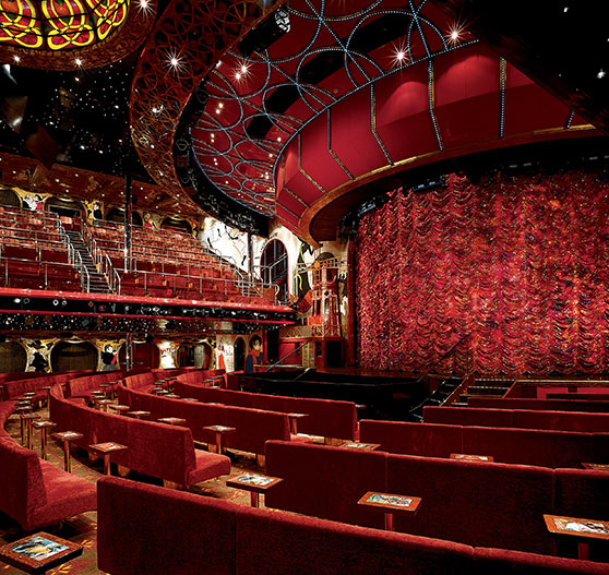 Interior of large theater on Carnival Conquest.