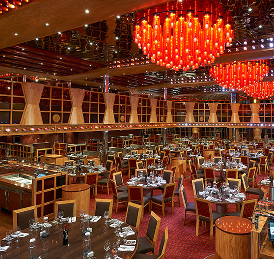 Interior of Scarlett restaurant on Carnival Dream.