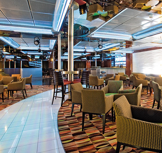 Interior of disco bar on Carnival Ecstasy.