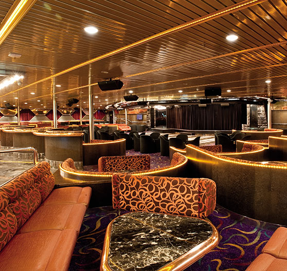 Lounge starlight interior on Carnival Ecstasy.