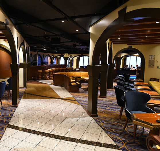Interior of Romeo and Juliet lounge on Carnival Elation.