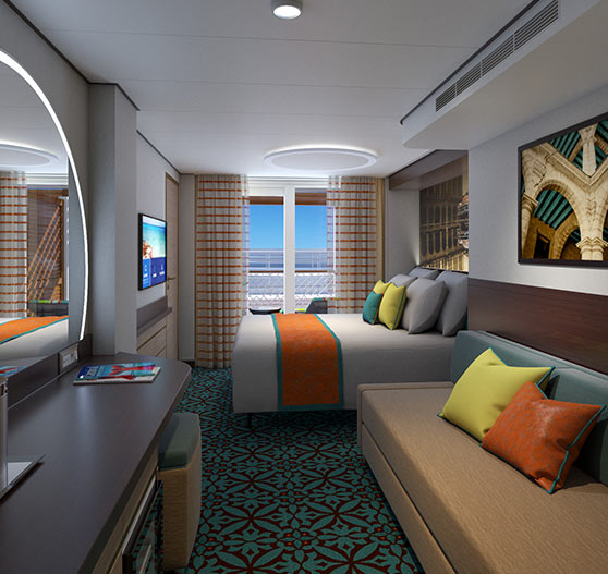 Interior of Havana Cabana stateroom on Mardi Gras.