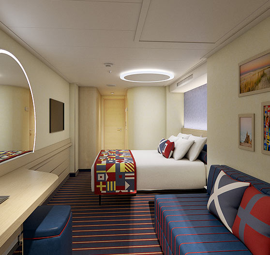 Interior of Family Harbor stateroom on Mardi Gras.