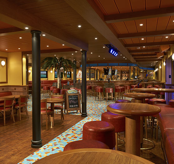 Red frog pub interior on Carnival Sunshine.